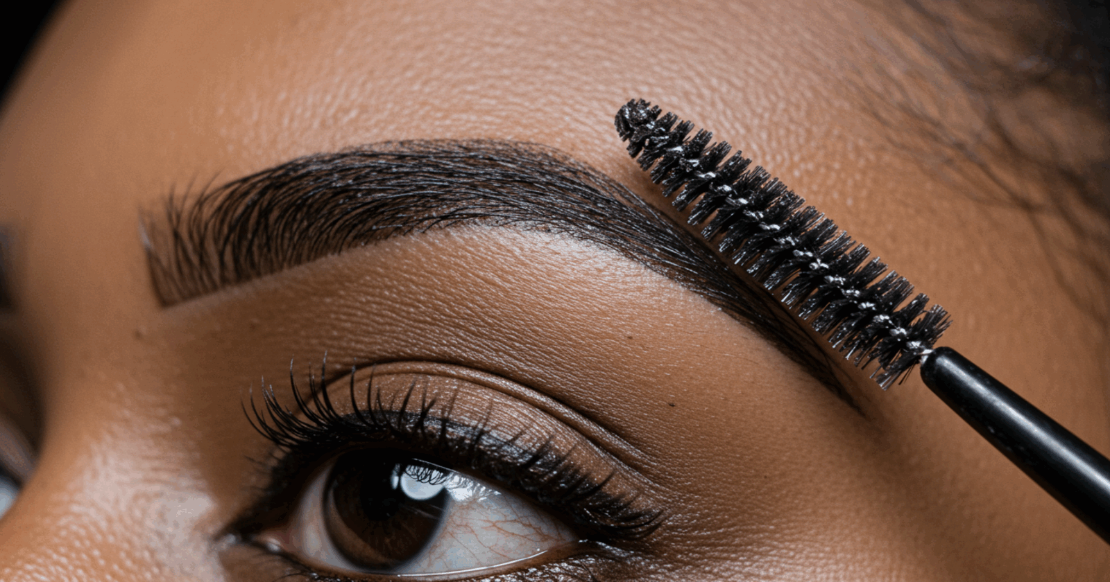 Close up shot of a black women's eyebrow via Image FX