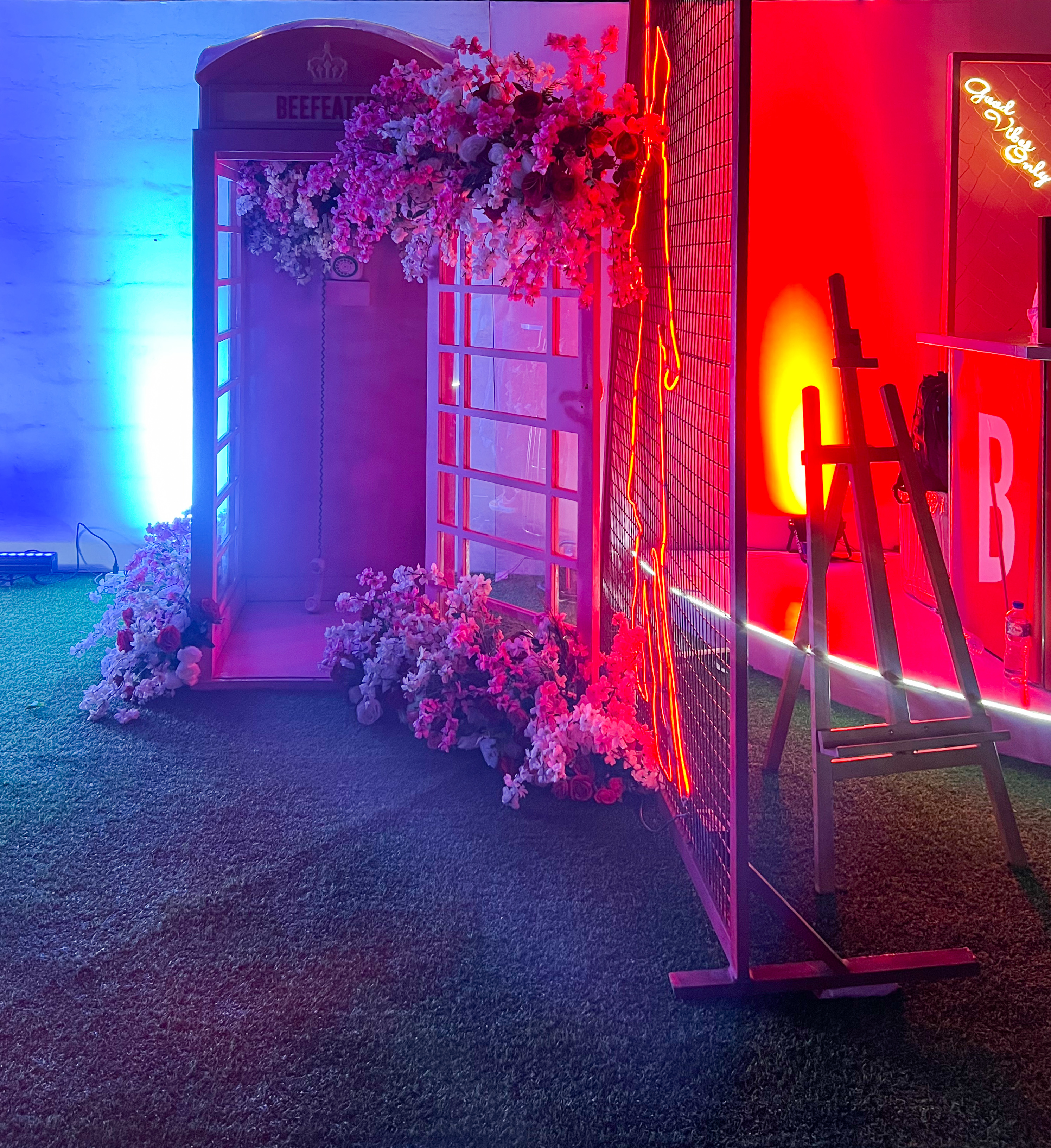 The Beefeater photo booth at night via Marie Claire Nigeria