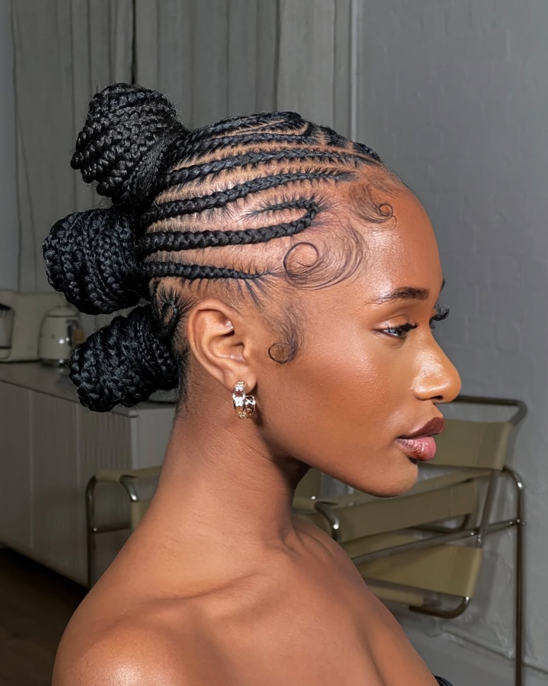 Fashion model Bria Renee wearing a reimagined patewo hairstyle via @briarenee on Instagram
