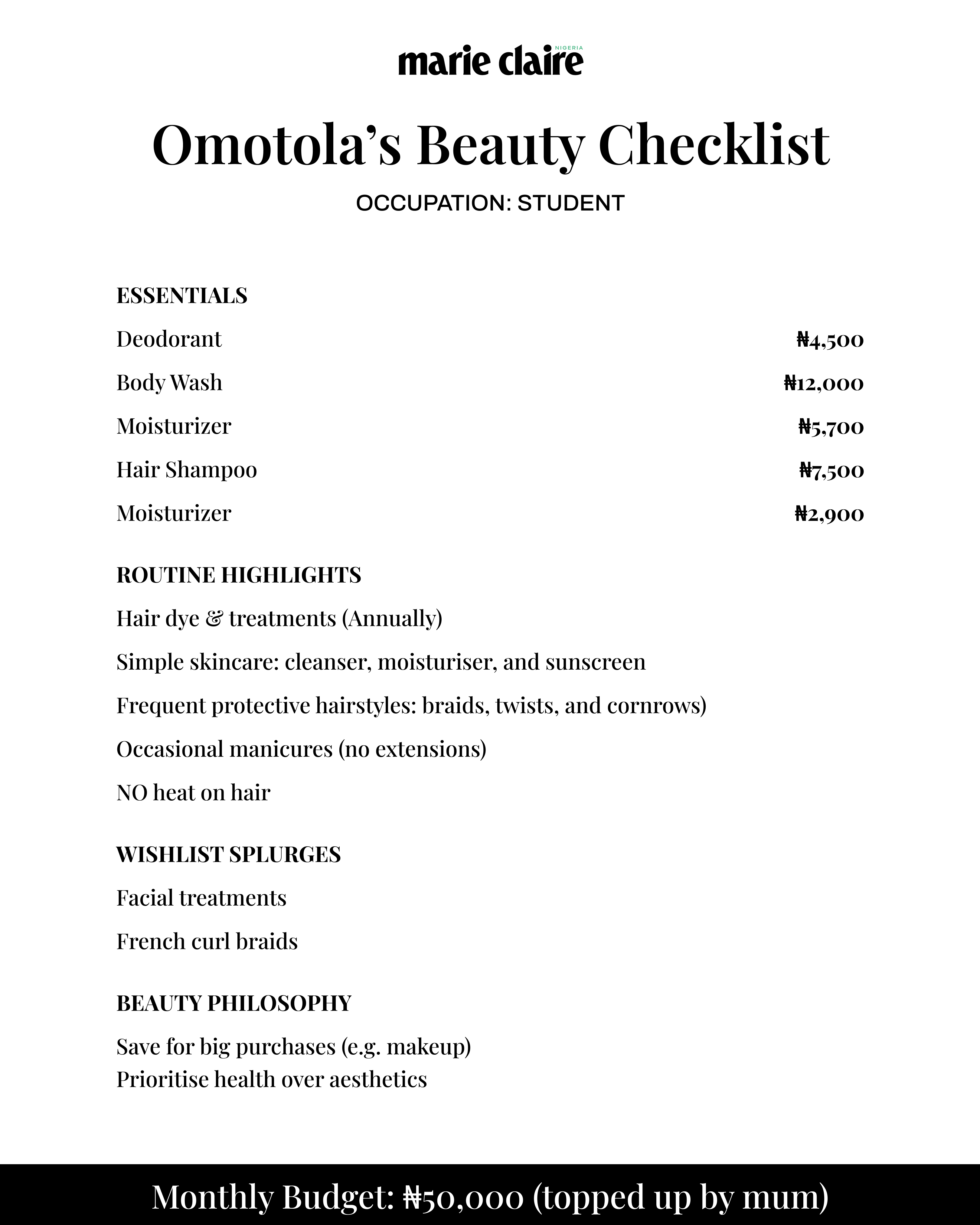 Omotola's beaty bill via Marie Claire Nigeria