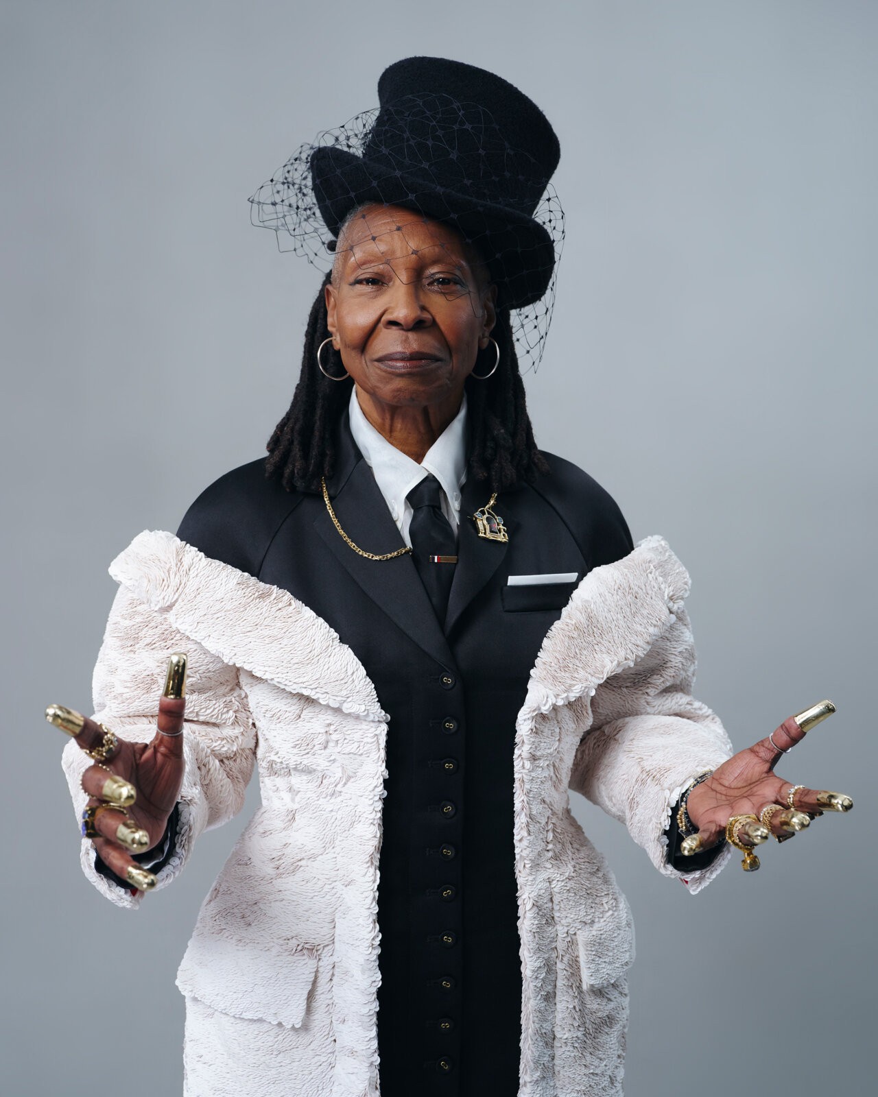 Whoopi Goldberg in Thom Browne for the 2025 Met Gala via @thombrowne on X