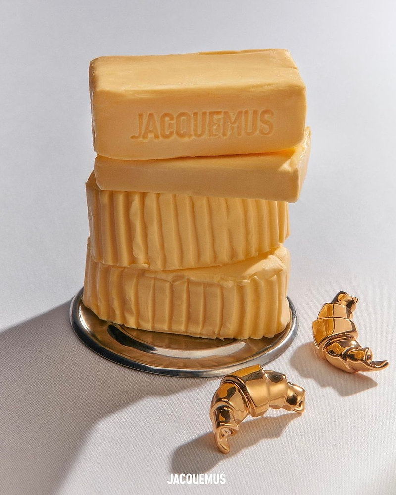 Food as fashion; Jacqmeus used sticks of butter to promote croissant earrings