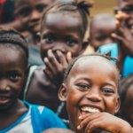 A group of smiling black girls via Unpslash
