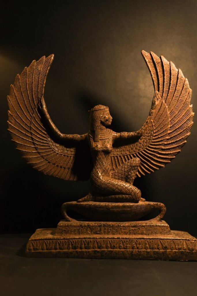 Black woman as divine; Ancient Egyptian goddess Isis, made from Basalt Stone via Pinterest