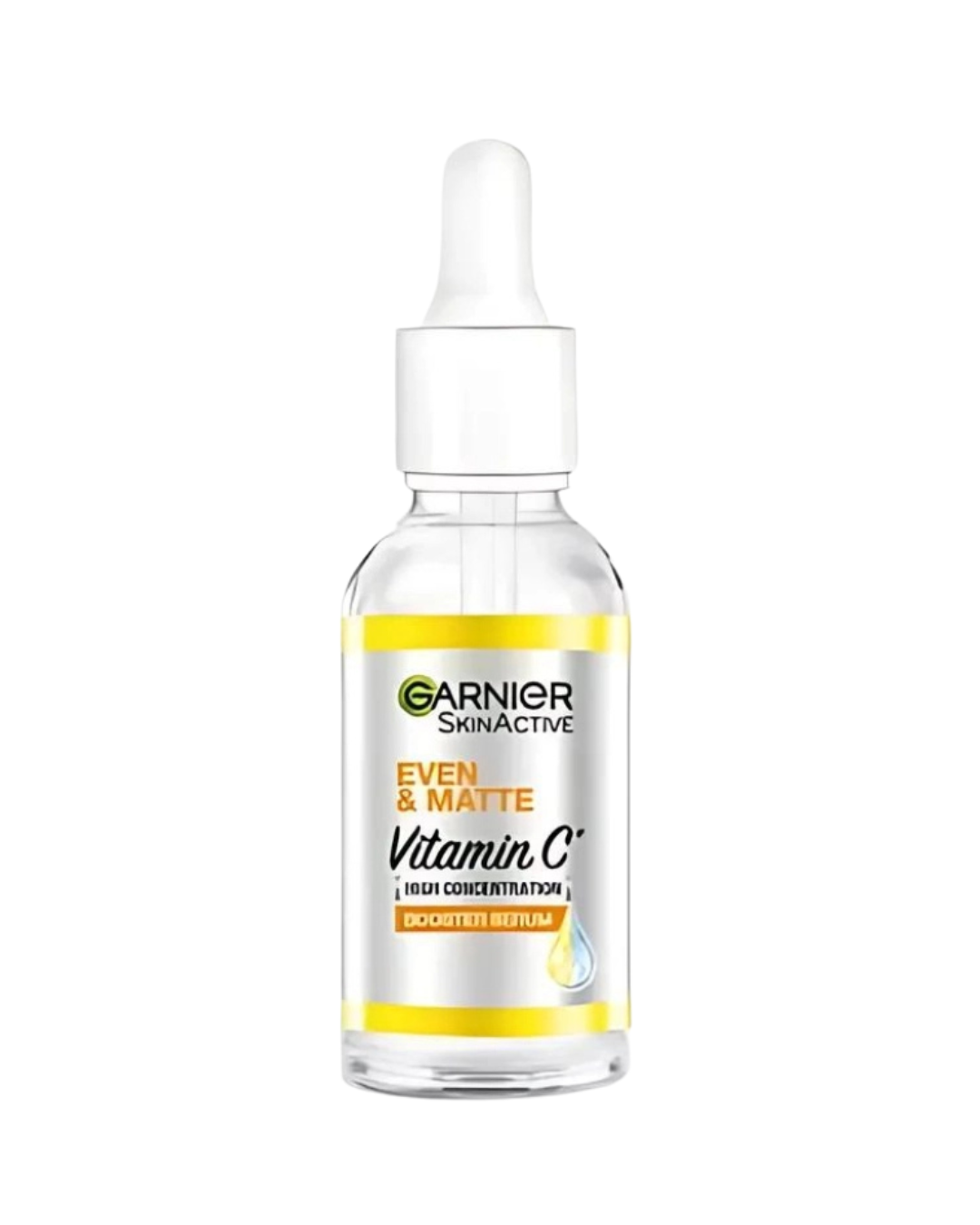 A bottle of Even & Matte Vitamin C Booster Serum by Garnier via beautyhutafrica.com