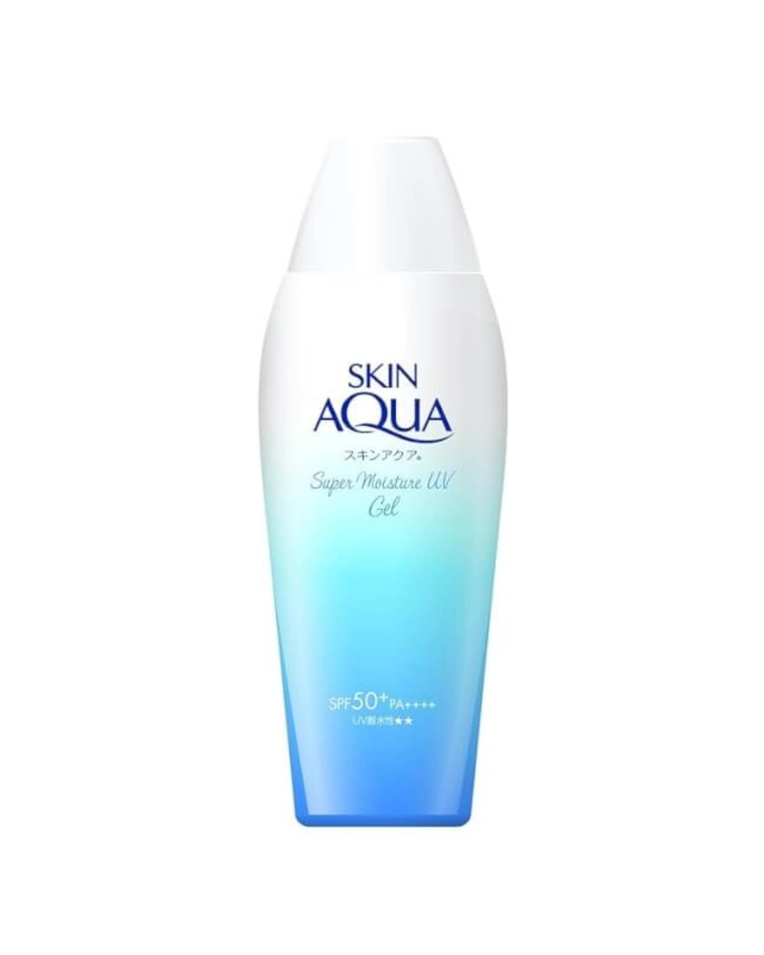 A bottle of UV Super Moisture Gel Sunscreen - SPF 50 by Skin Aqua via beautyhutafrica.com