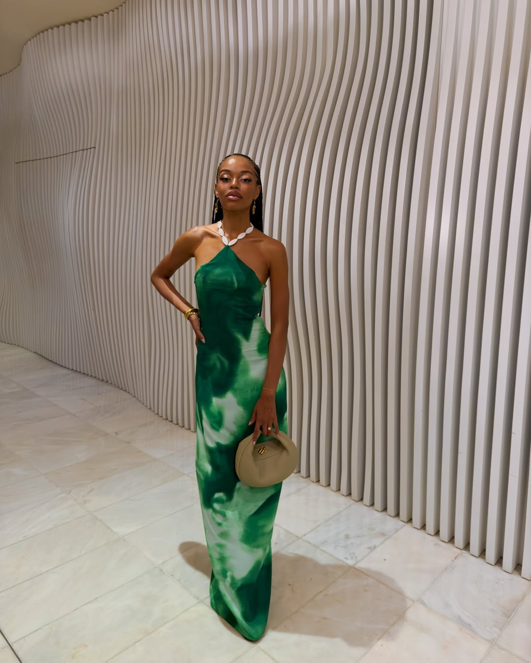 Wrinkle-free fabrics - Mia Ghogho in Studio Bonnitta Kira crepe dress via @miaghogho on Instagram