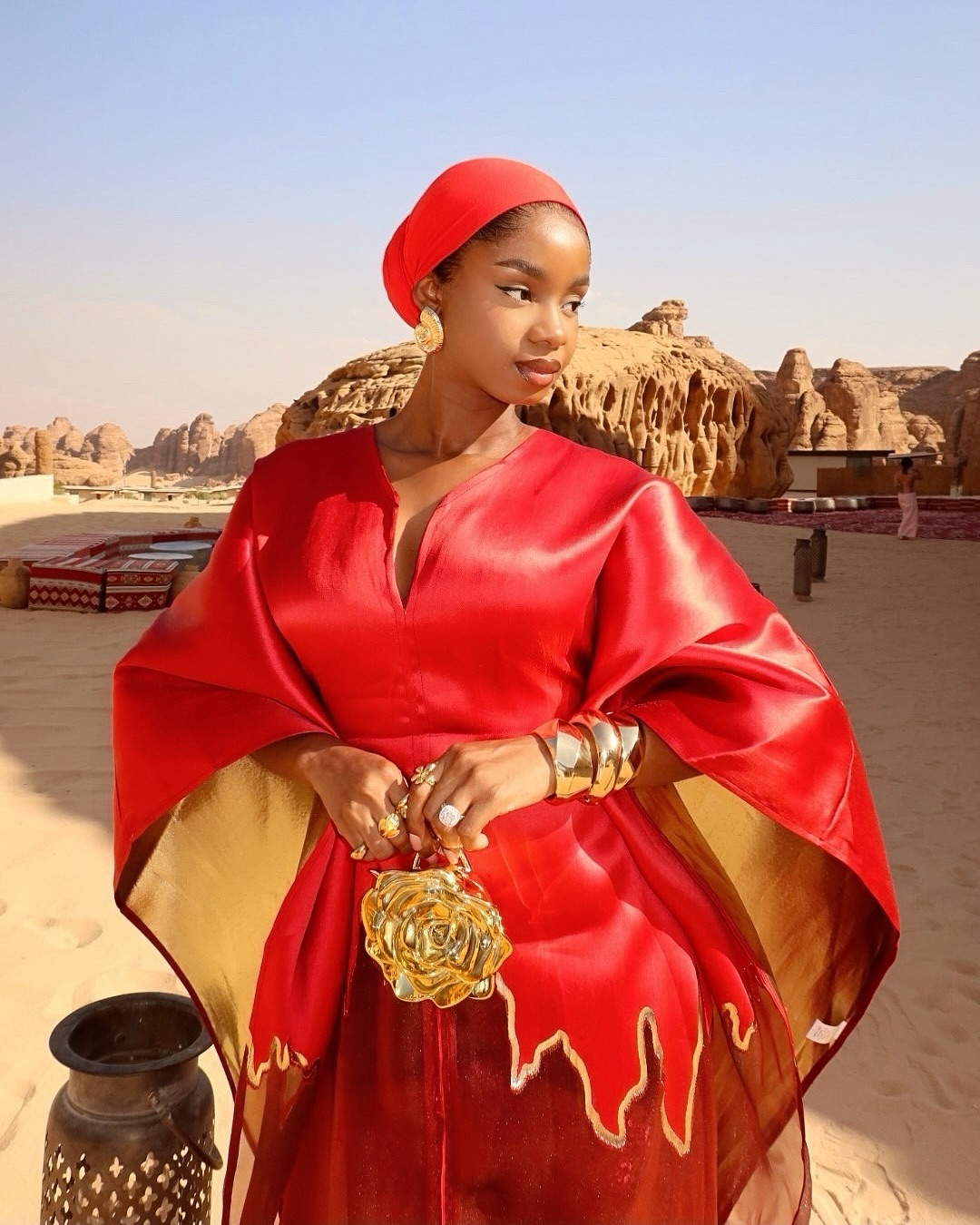 Priscilla Ojo in Afrocentric boubou by Tubo RTW via @its.priscy via Instagram