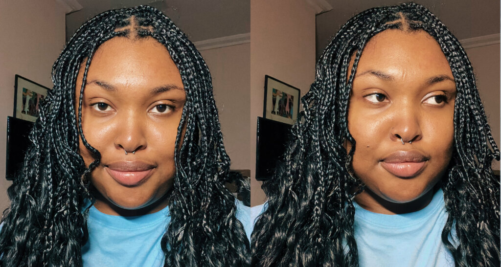 Deep wave braids with Ayya Hair extensions via Denise Eseimokumoh