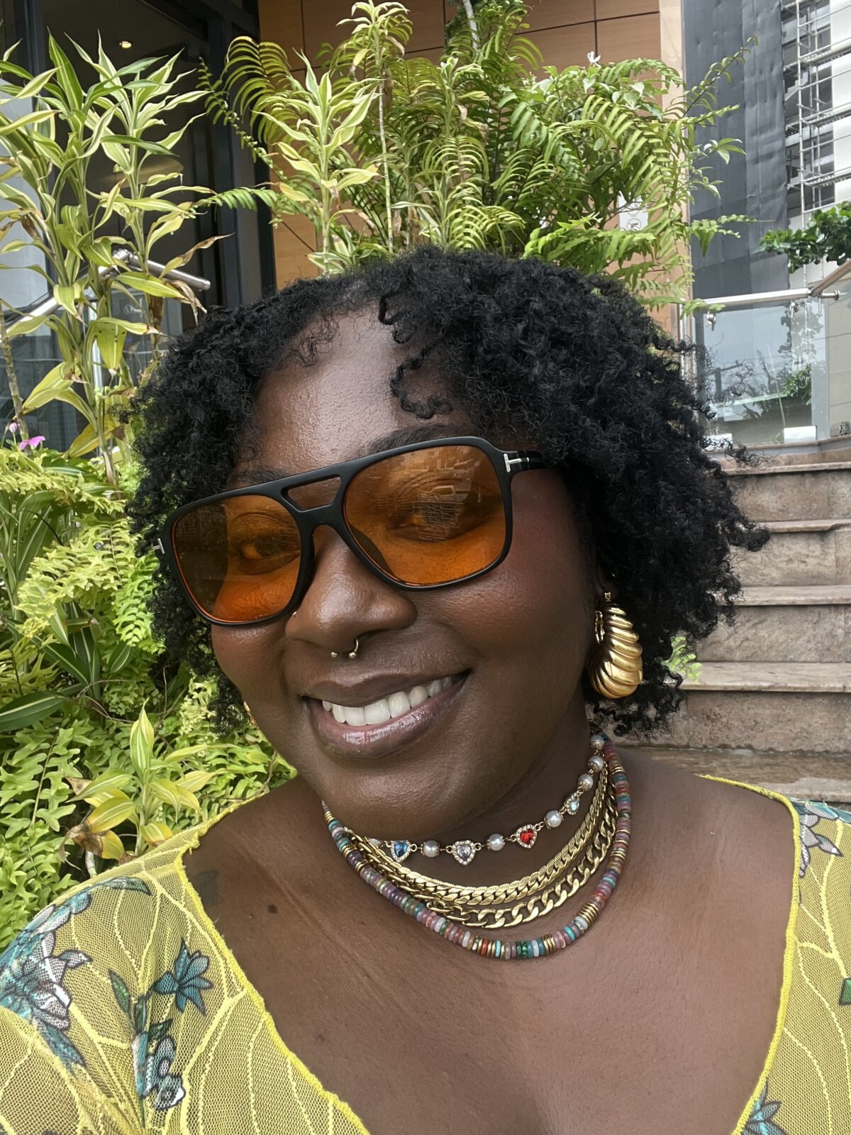 Content Editor, Marie Claire Nigeria, Tobi Afolabi in stacked jewellery via Tobi Afolabi