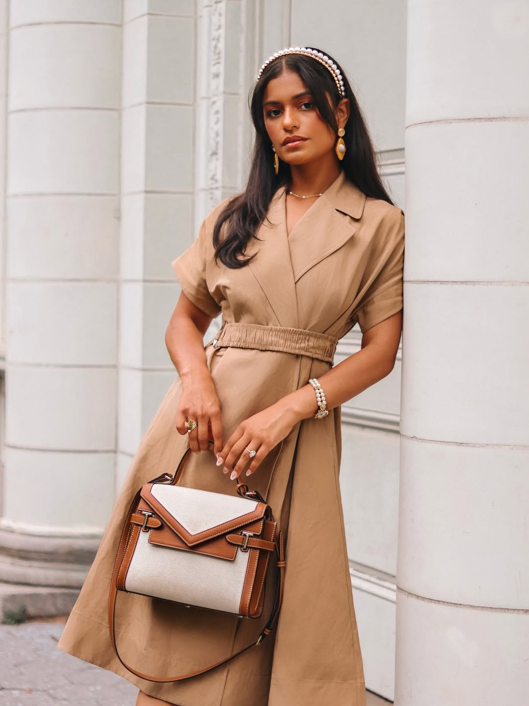 Kelsey Adams wearing a Lily Silk trench dress via @koolkelsey on Instagram
