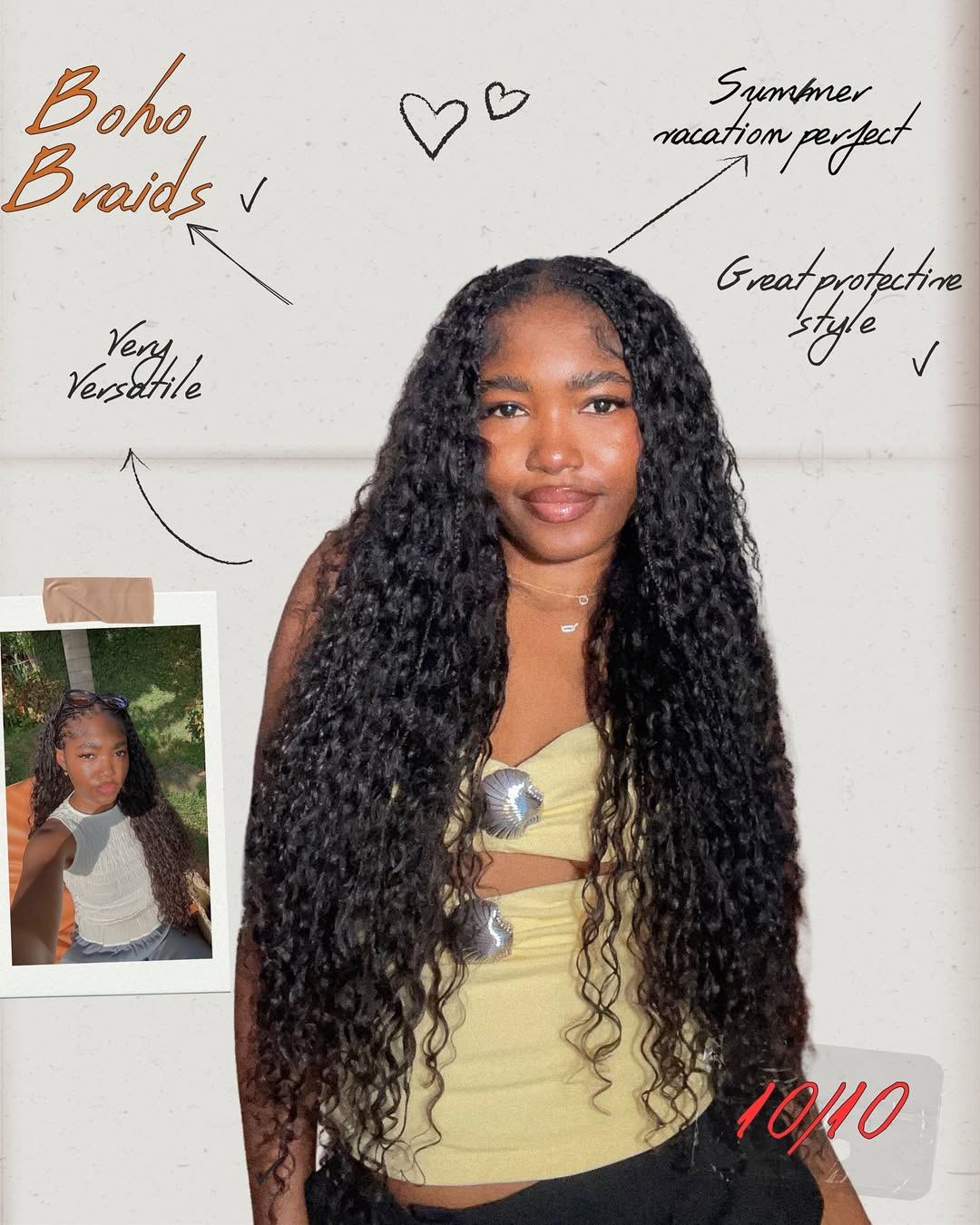 Maeve Nonye in boho braids via @naturalblackgirlee_ on Instagram