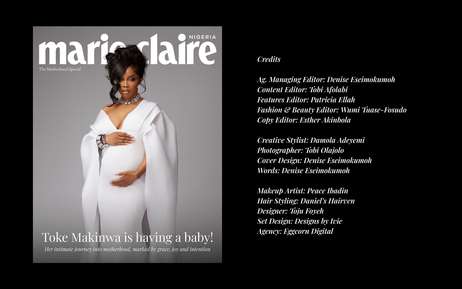 Credit image for The Motherhood Special with Toke Makinwa by Tobi Olajolo