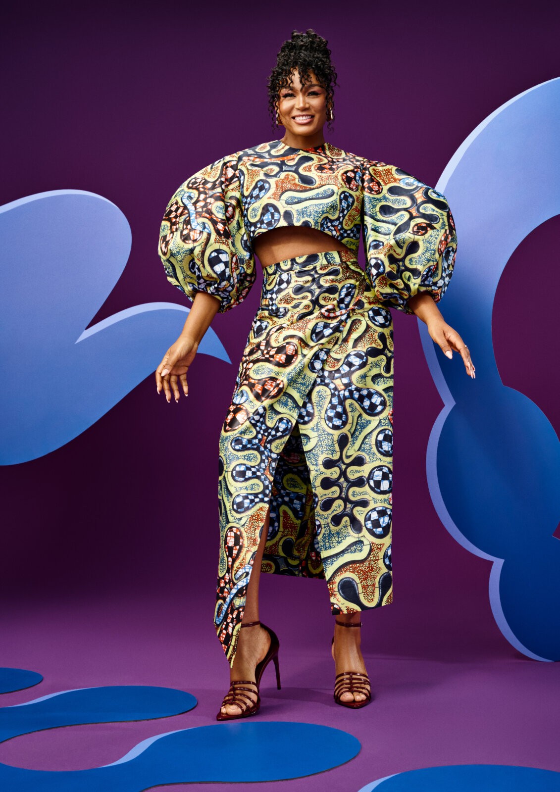 Cameroonian actress and singer, Muriel Blanche for Vlisco's Icons Last Forever campaign via Vlisco