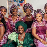 Wumi Tuase-Fosudo and her asoebi girls during her traditional wedding by Francis Lens