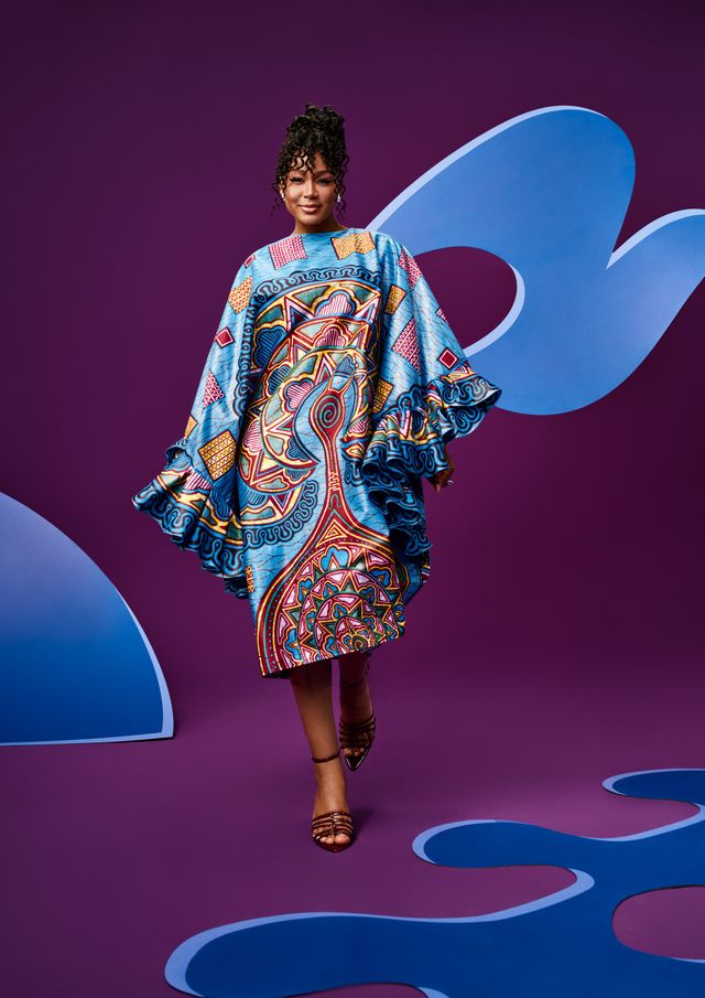 Cameroonian actress and singer, Muriel Blanche for Vlisco's Icons Last Forever campaign via Vlisco