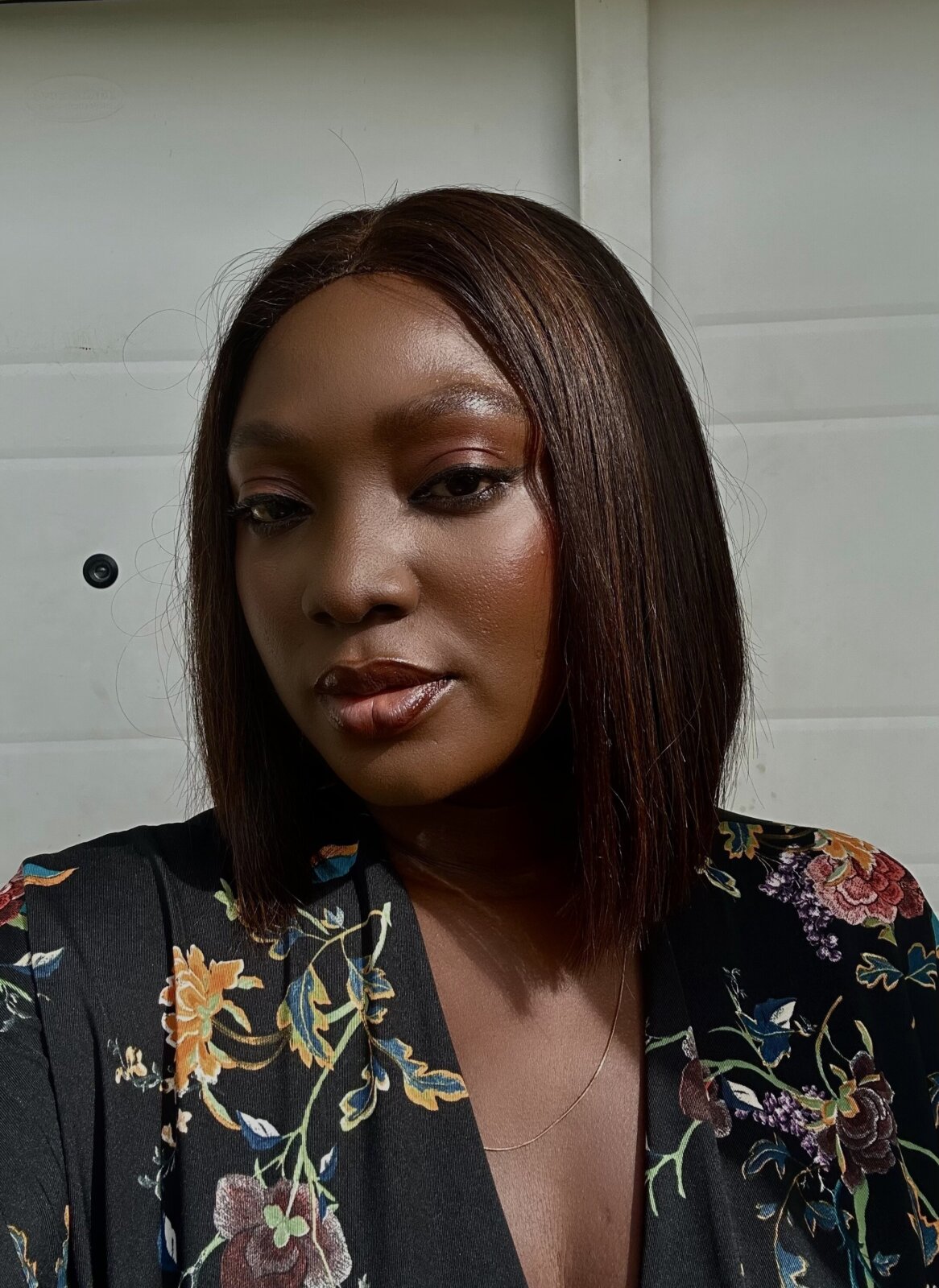 Wumi Tuase-Fosudo in her multi-use makeup products. Maybelline Superstay Matte Ink lipstick as eyeshadow, lipliner and blush. Vee Beauty powder palette.