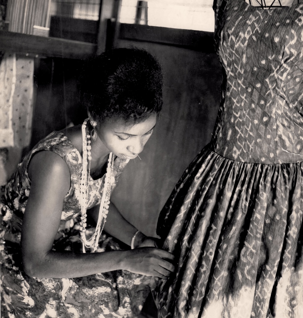 Shade Thomas-Fahm working on a dress via @officialshadethomasfahm on Instagram