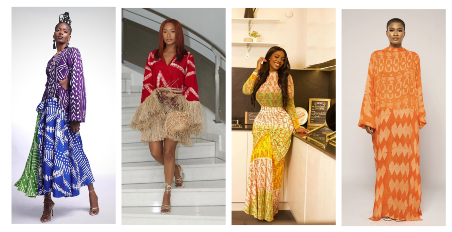 Collage of black women wearing different dresses via Marie Claire Nigeria