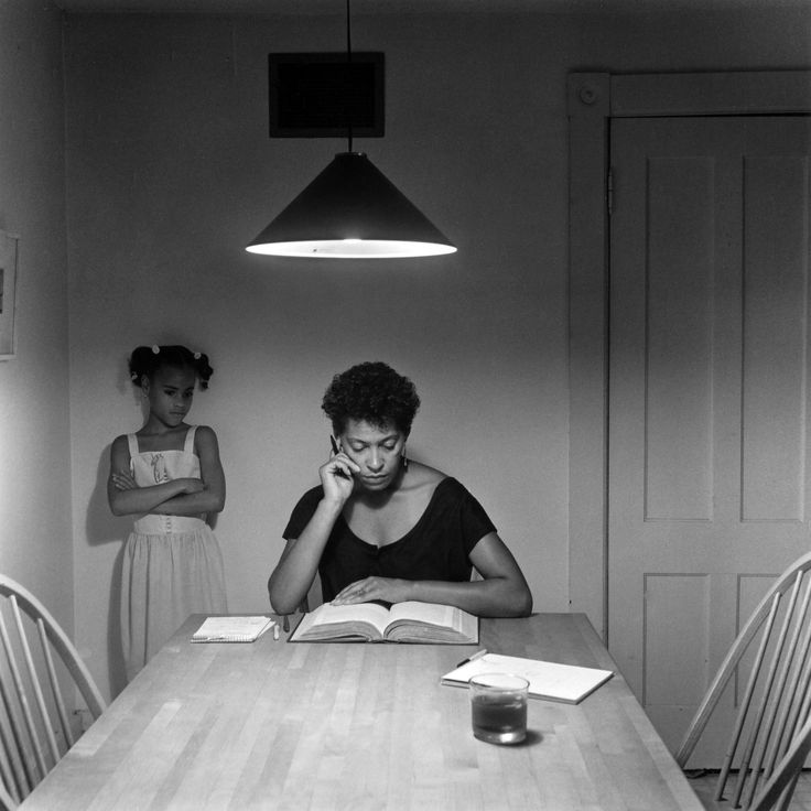 Young daughter and my mother from “The Kitchen Table” series by Carrie Mae Weems via Pinterest