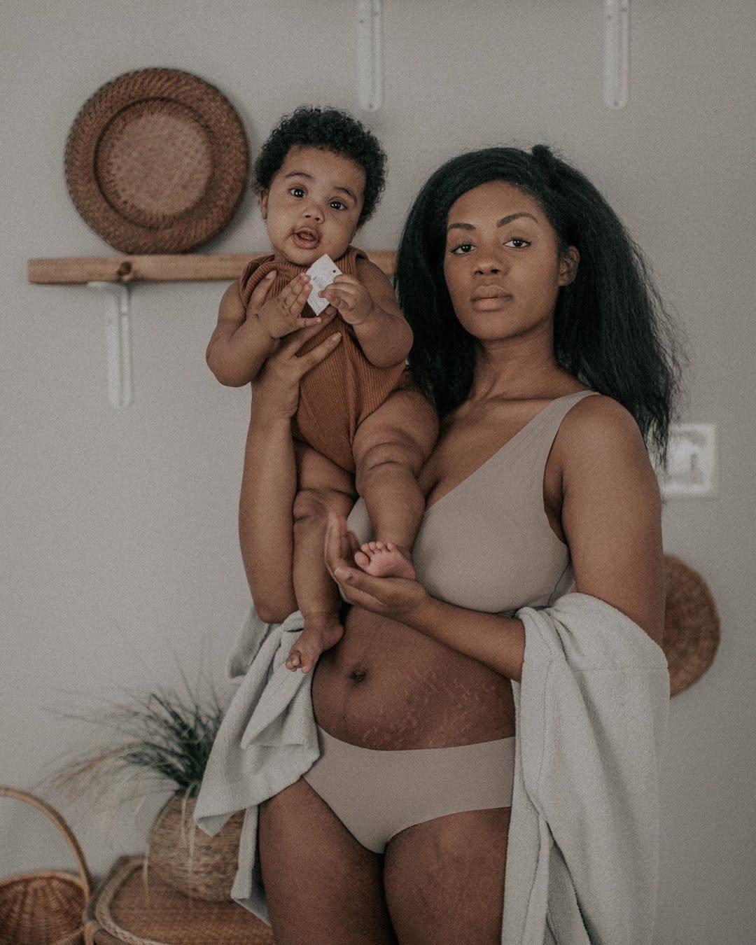 Postpartum skincare - mother and her newborn via @trinitysierra on instagram