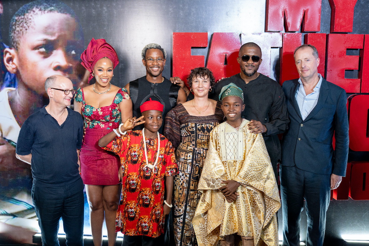 The director, a few cast members and others at the “My Father’s Shadow” premier via 3101 media