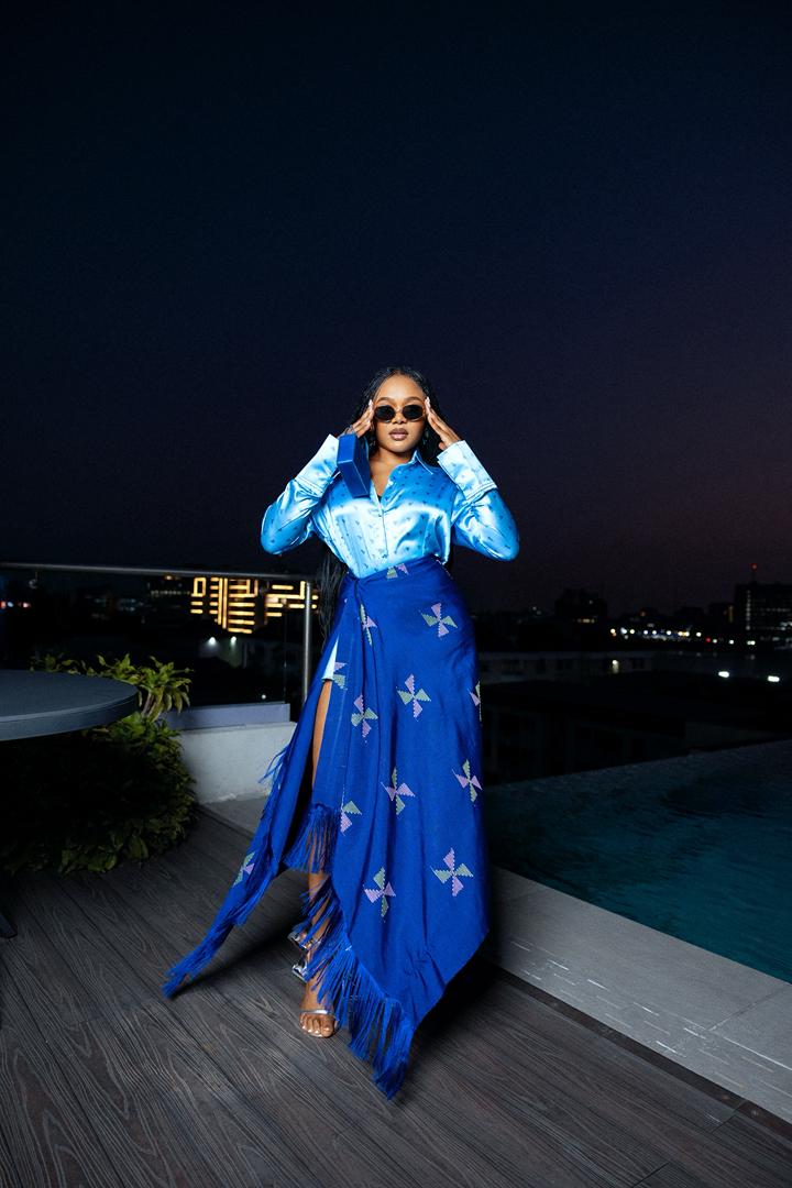 Olivia Arukwe in Emmy Kasbit at Lagos Fashion Week 2024 via Olivia Arukwe