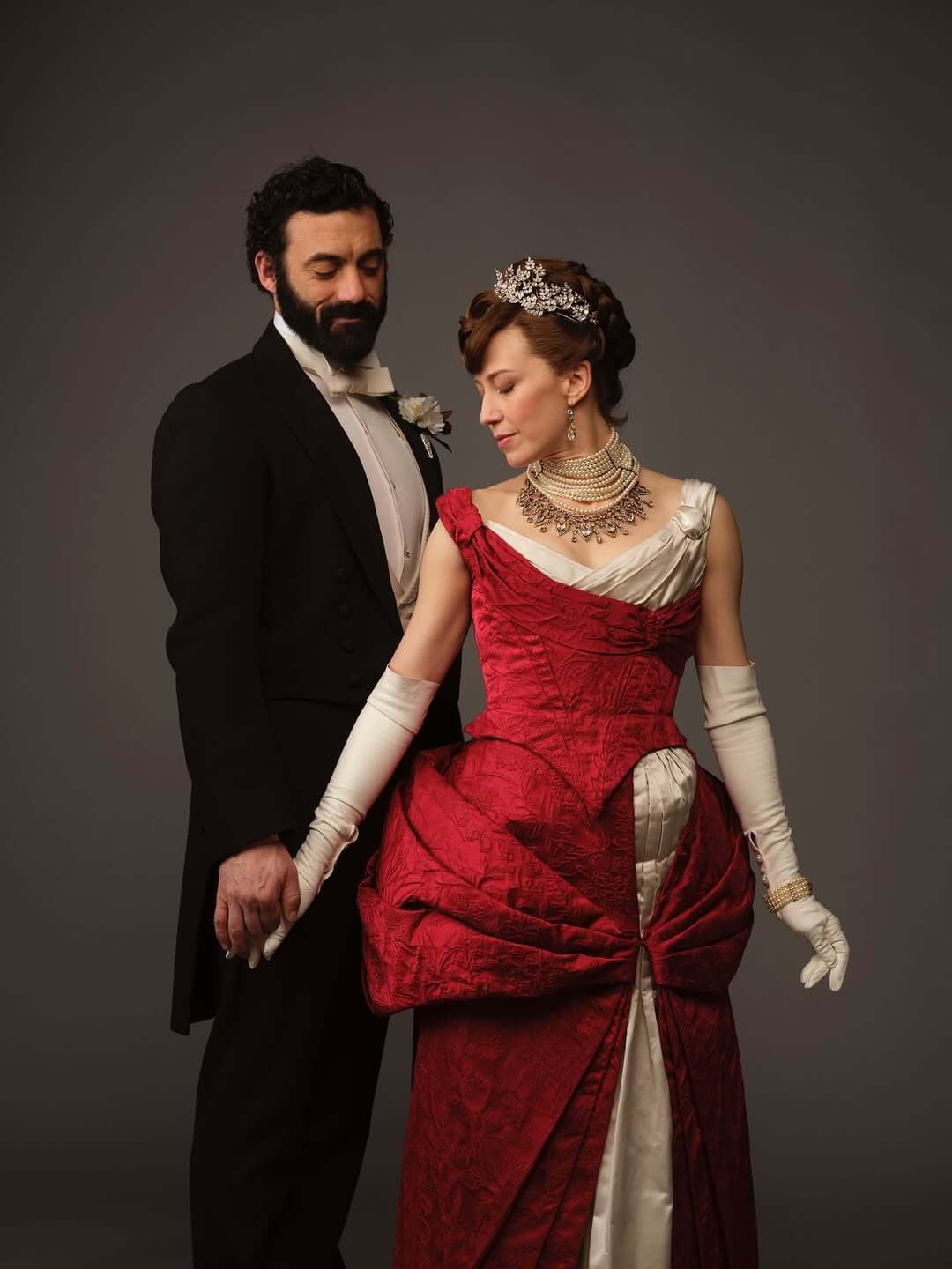 Portrait of Bertha and George Russell from “The Gilded Age” via @thegildedagehbo on Instagram