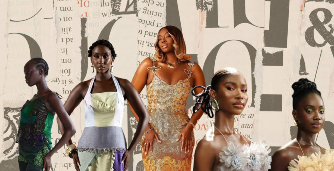 Models posing for Orange Culture, FIA, Onalaja and Desiree Iyama