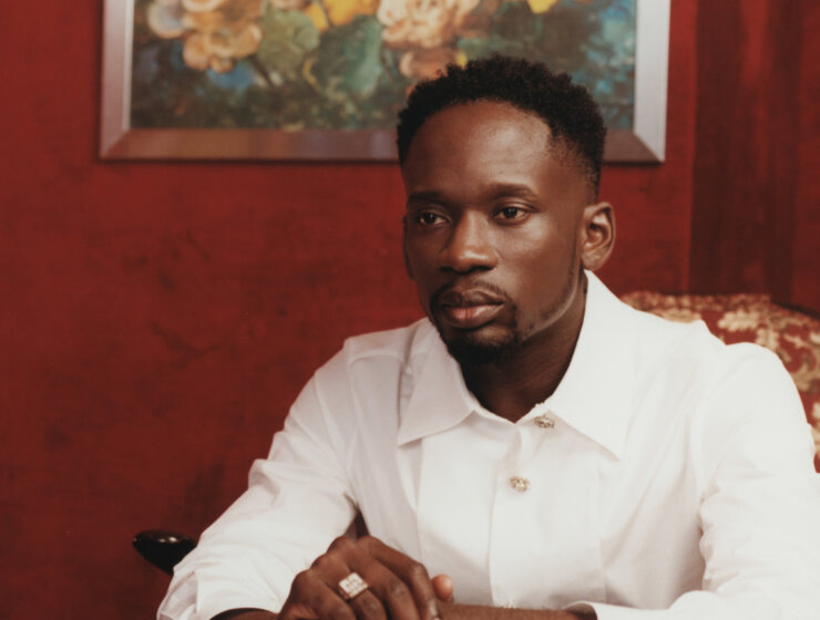 Mr Eazi “Maison Rouge” album cover art by Kamala Molnia via We Plug Good Music