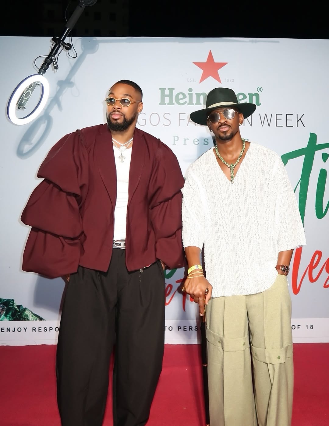 Sheggz and Saga at lagos fashion week 2025