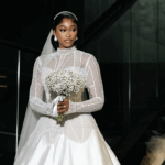 Bride in a custom Yemi Shoyemi bridal piece