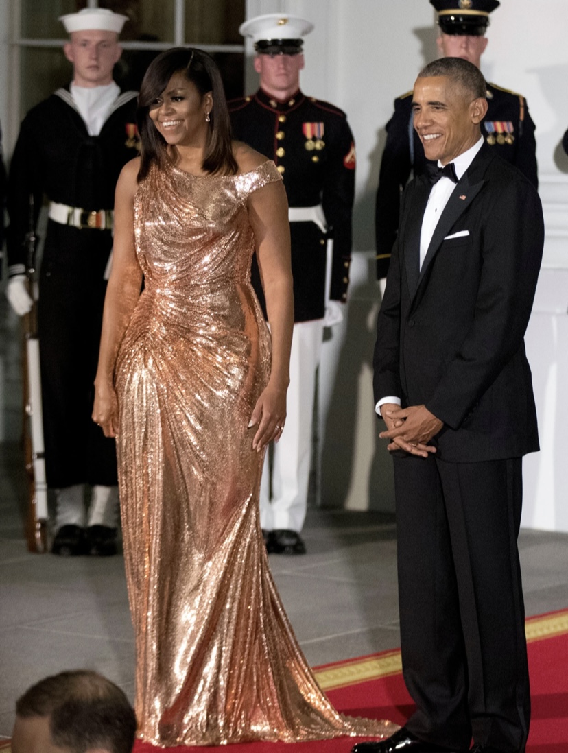 Michelle Obama at the final state dinner via South China Morning Post