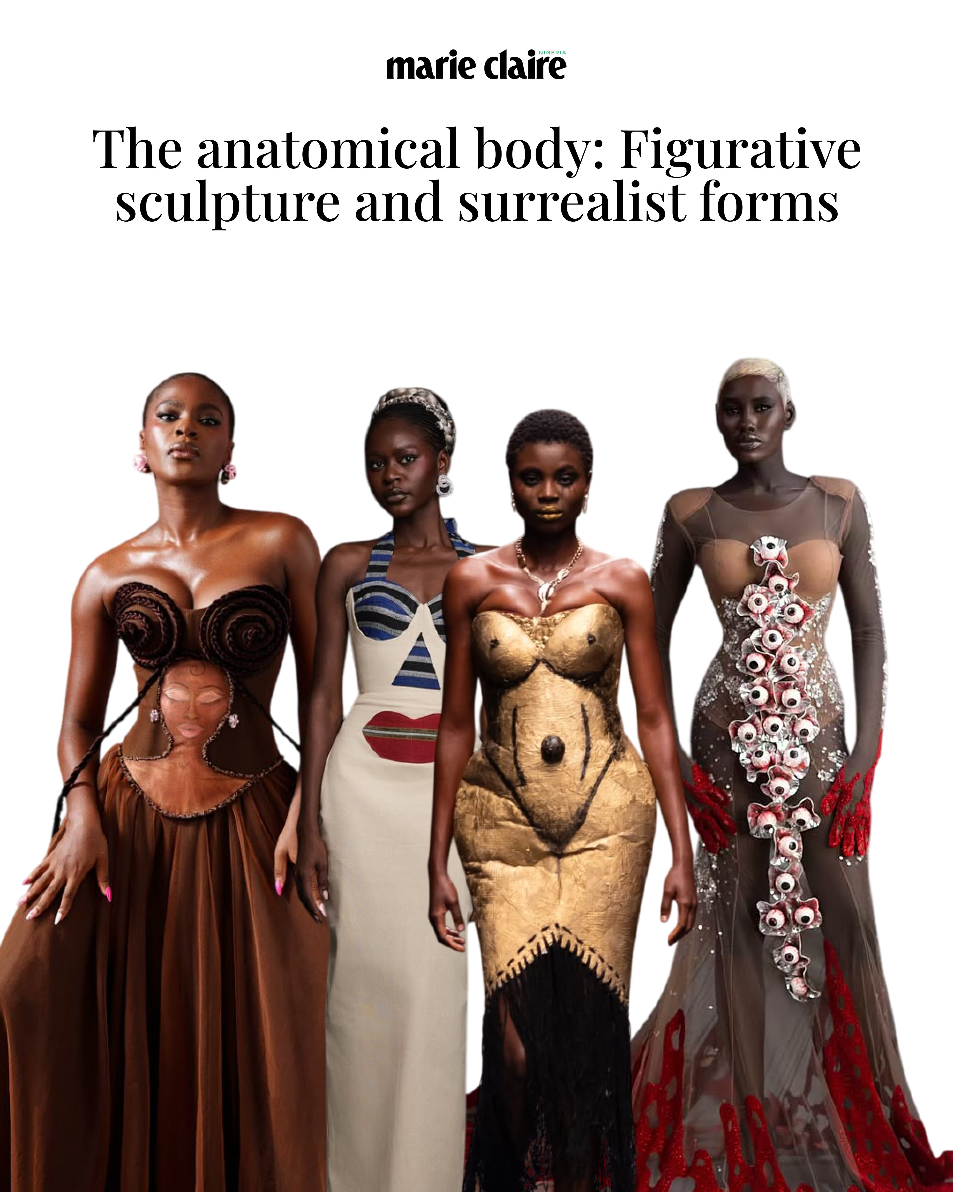 Looks from MIDE, Hertunba, Onalaja, and Weiz Dhurm Franklyn via @midecouture @lagosfahionweekofficial @weizdhurmfranklyn via Instagram