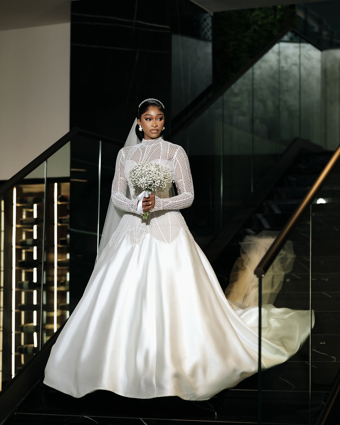  Bride in a custom Yemi Shoyemi bridal piece 