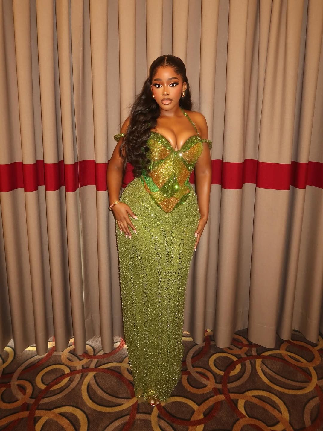 Asoebi lace corset dress