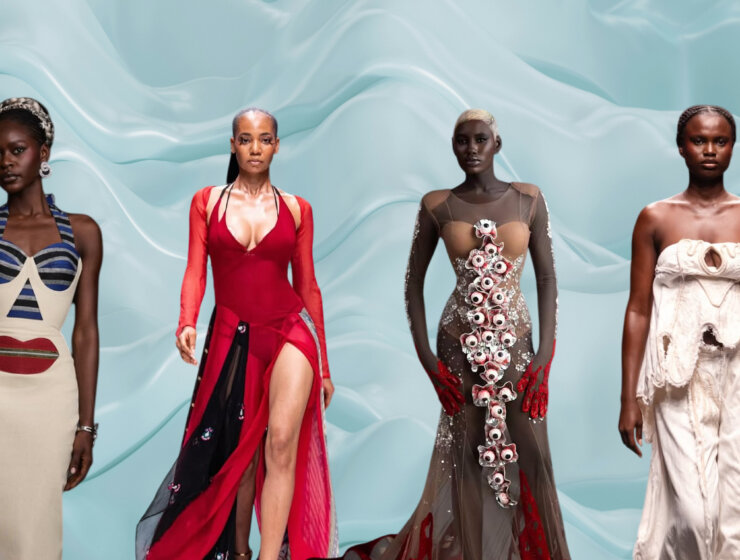 Looks from Hertunba, Ajanéé, Weiz Dhurm Franklyn, and PETTRE TAYLOR via @lagosfashionweekofficial, @weizdhurmfranklyn via Instagram