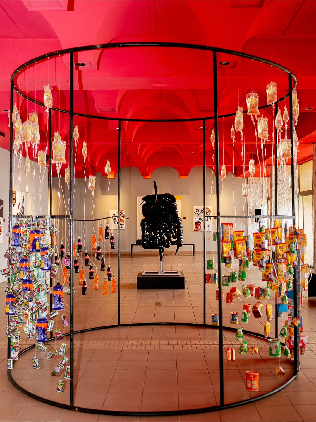 Installation and sculpture by Leonard “Soldier” Iheagwam for the exhibition “Nourishment” via @Nahous on Instagram