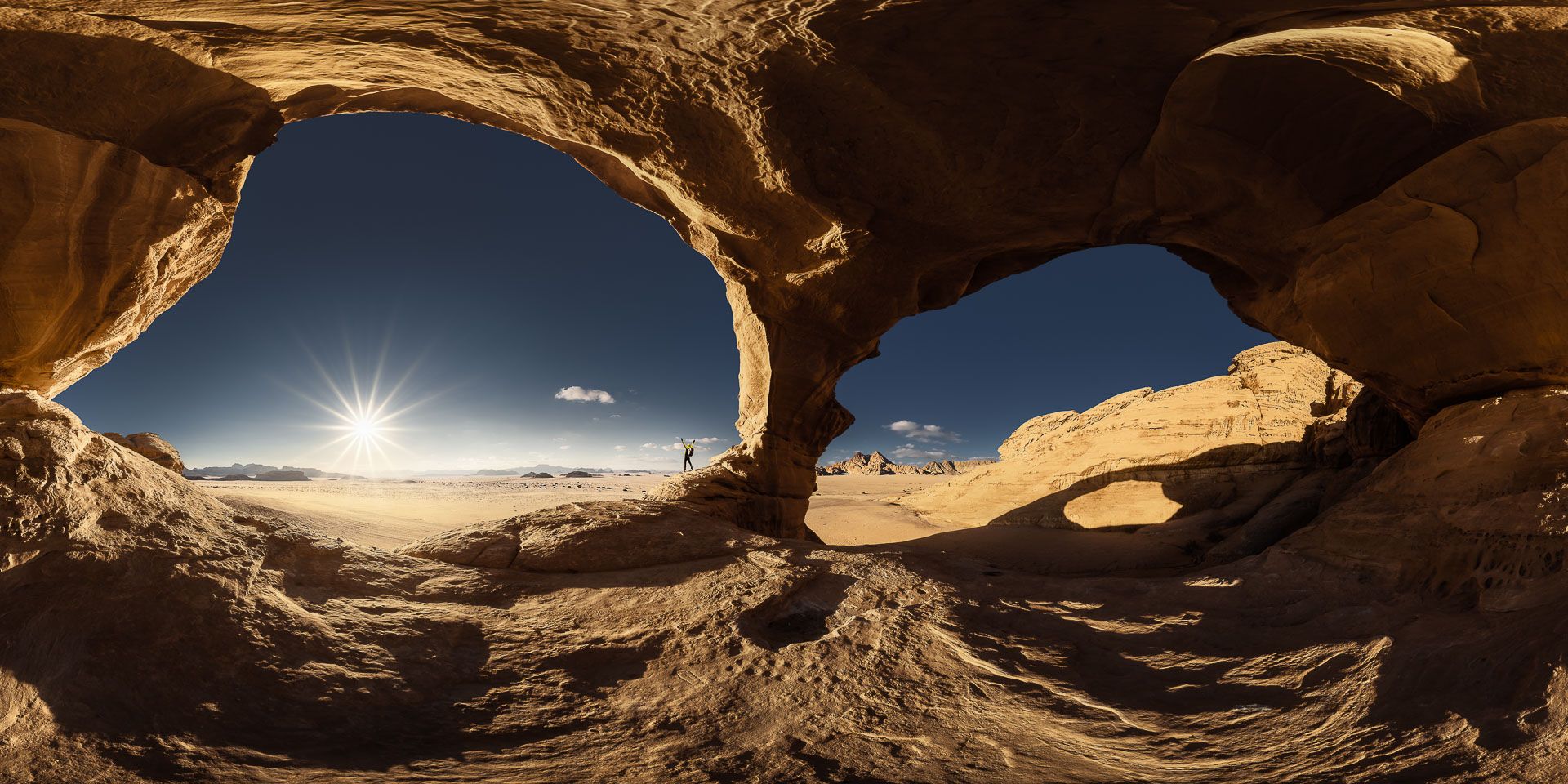 fotografia panoramica a 360° del Wadi Rum in Giordania nei viaggi fotografici