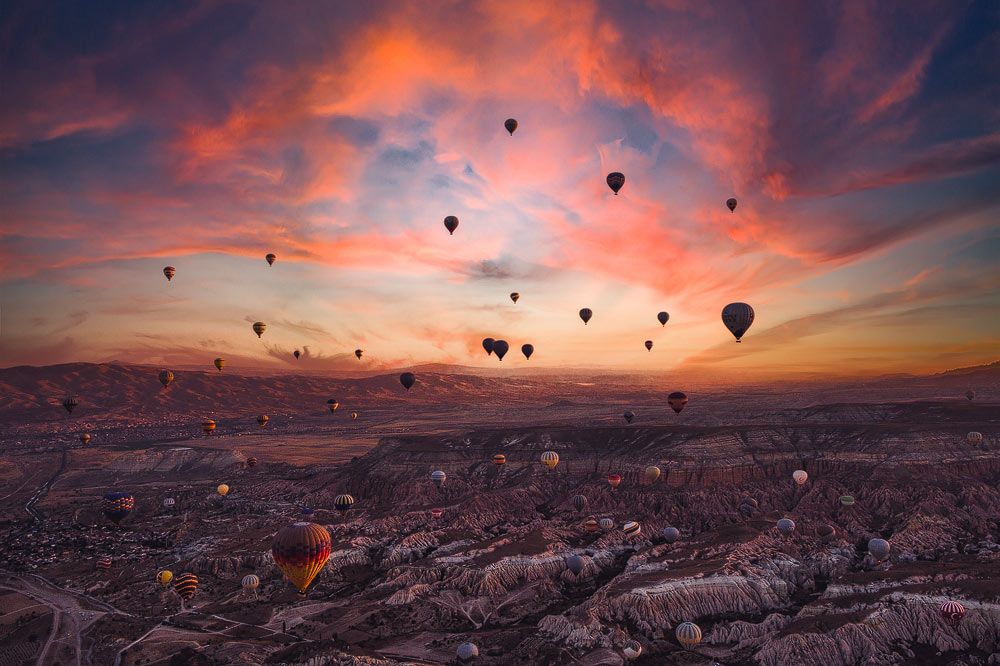 viaggio fotografico cappadocia esperienza mongolfiere al tramonto