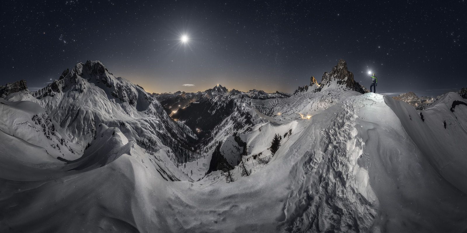 passo giau illuminato luce lunare viaggio fotografico dolomiti