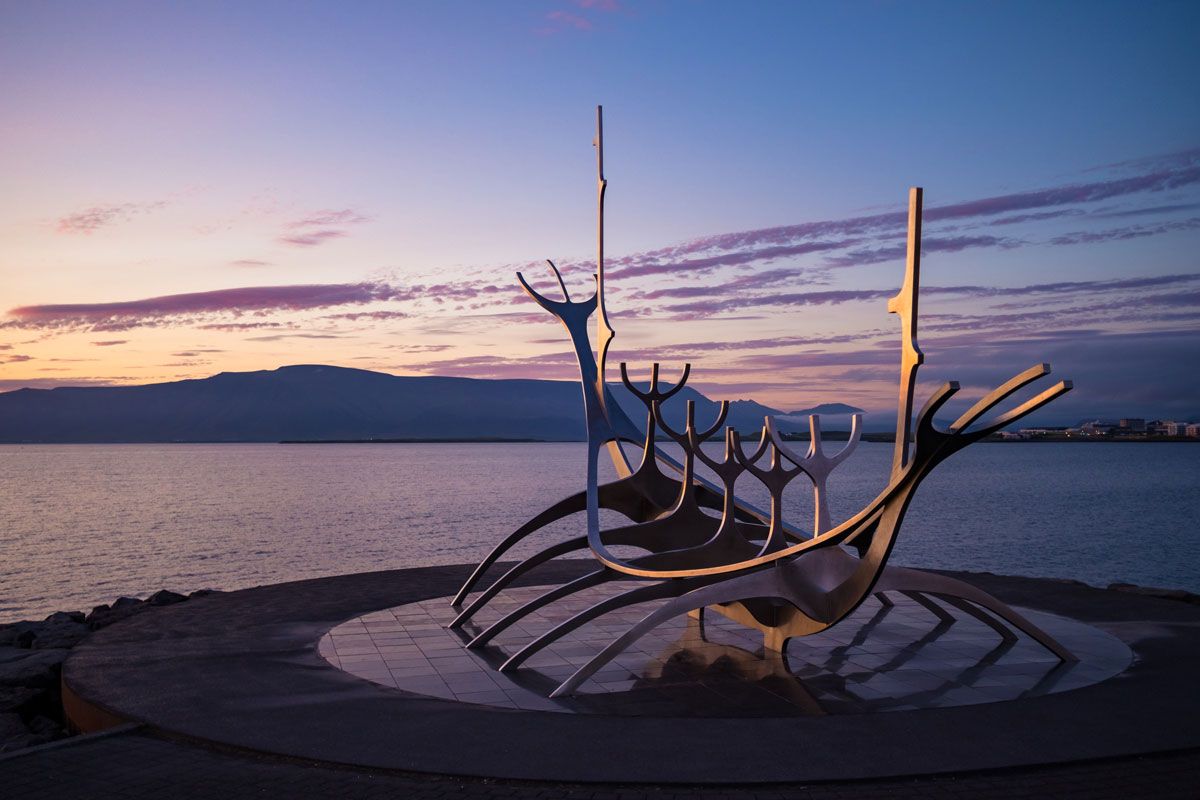 tramonto sculura rekjavik viaggio fotografico islanda estiva