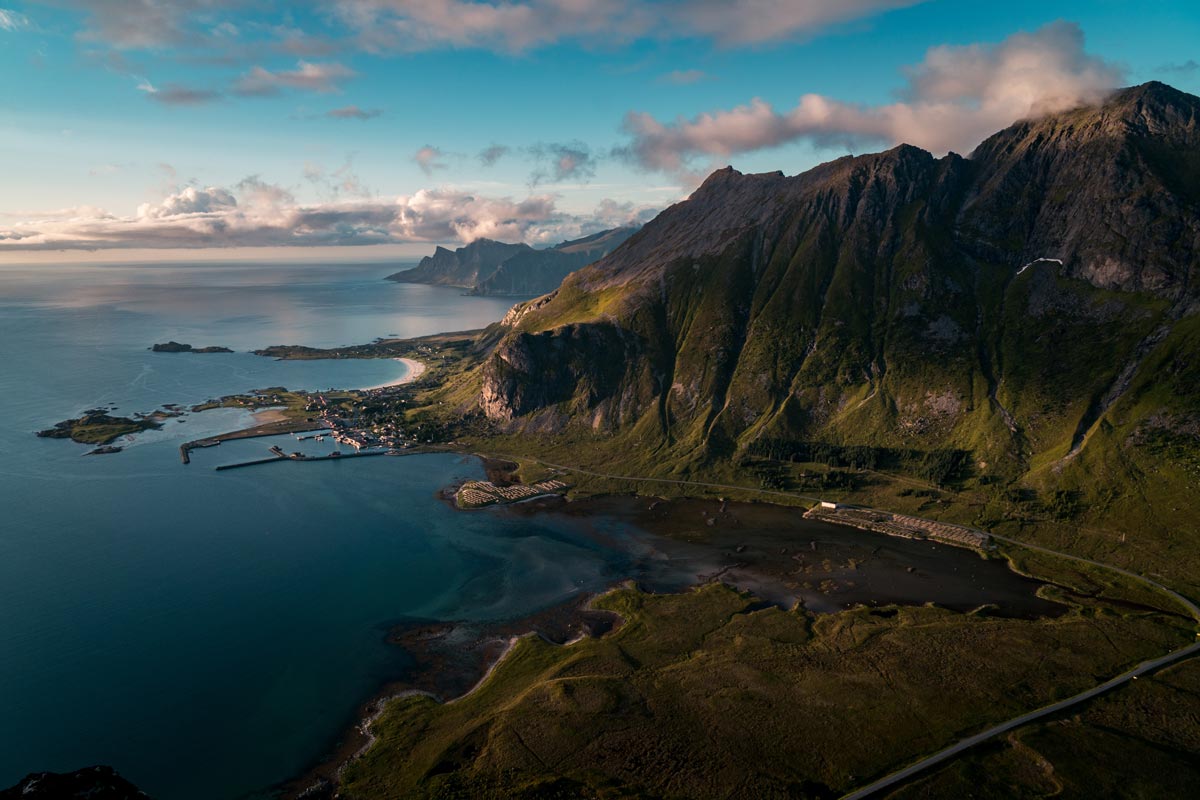 Volandstind ripresa al tramonto viaggio fotografico lofoten