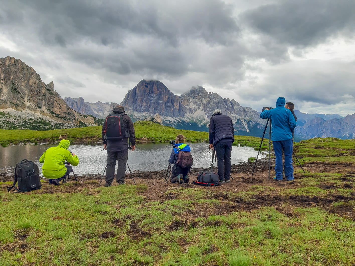 WeShooter fase di scatto Tofana viaggio fotografico dolomiti