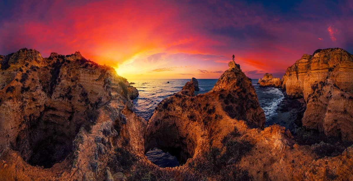 tramonto scogliere viaggio fotografico algarve