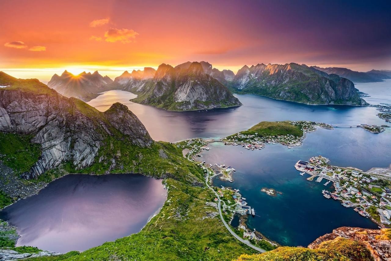 tramonto sui fiordi norvegesi viaggio fotografico lofoten