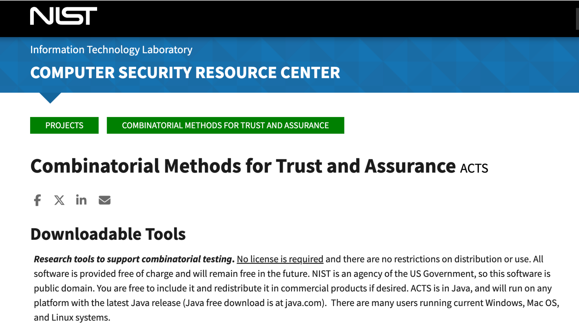 ACTS tool