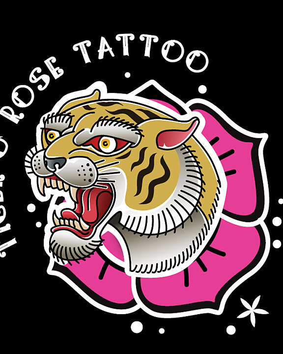 Tiger & Rose Tattoo