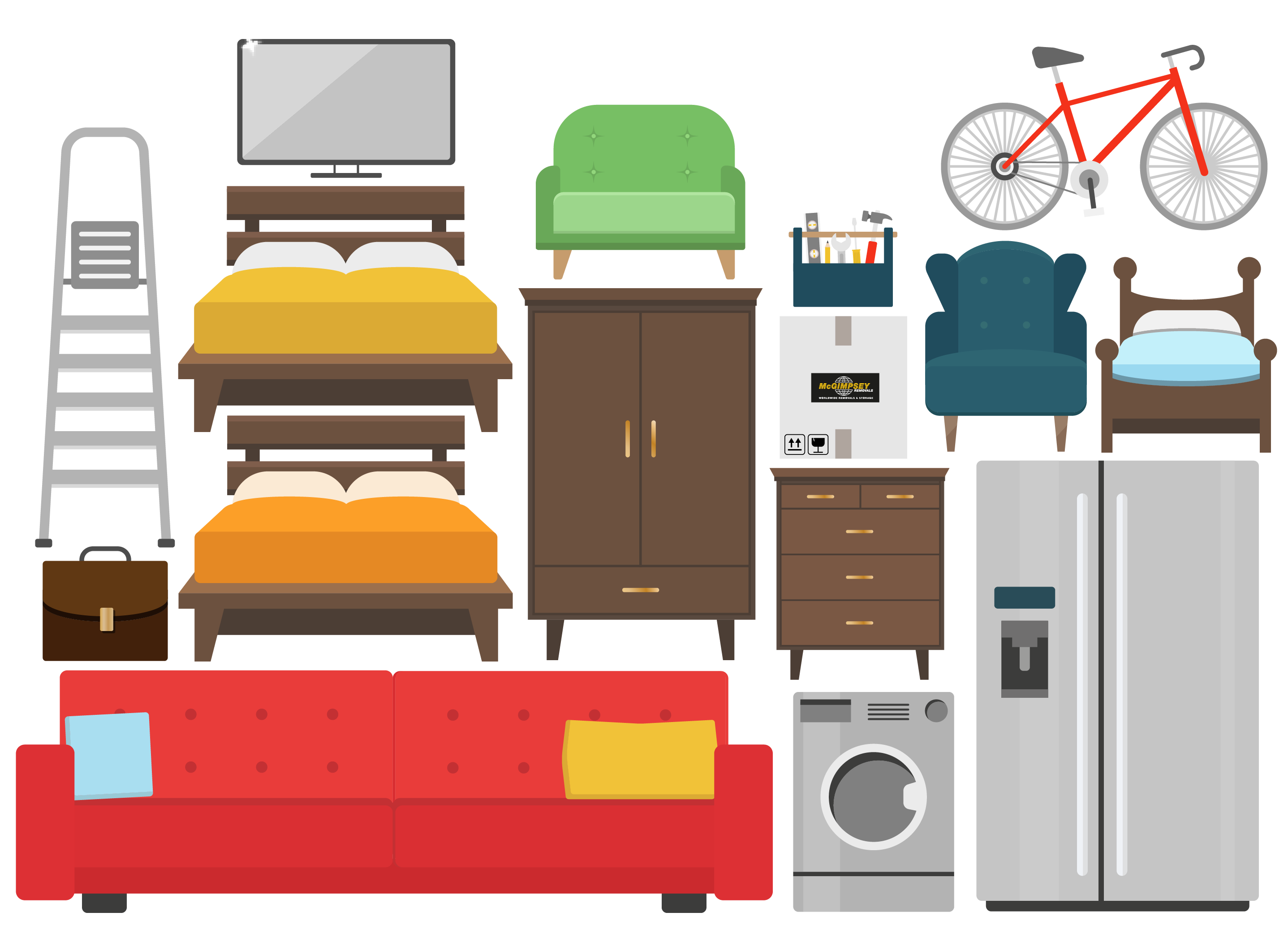 Large Mc Gimpseys illustration furniture