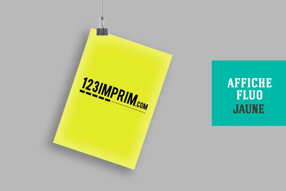 Affiches jaune fluo – affichage promo vitrine et soldes